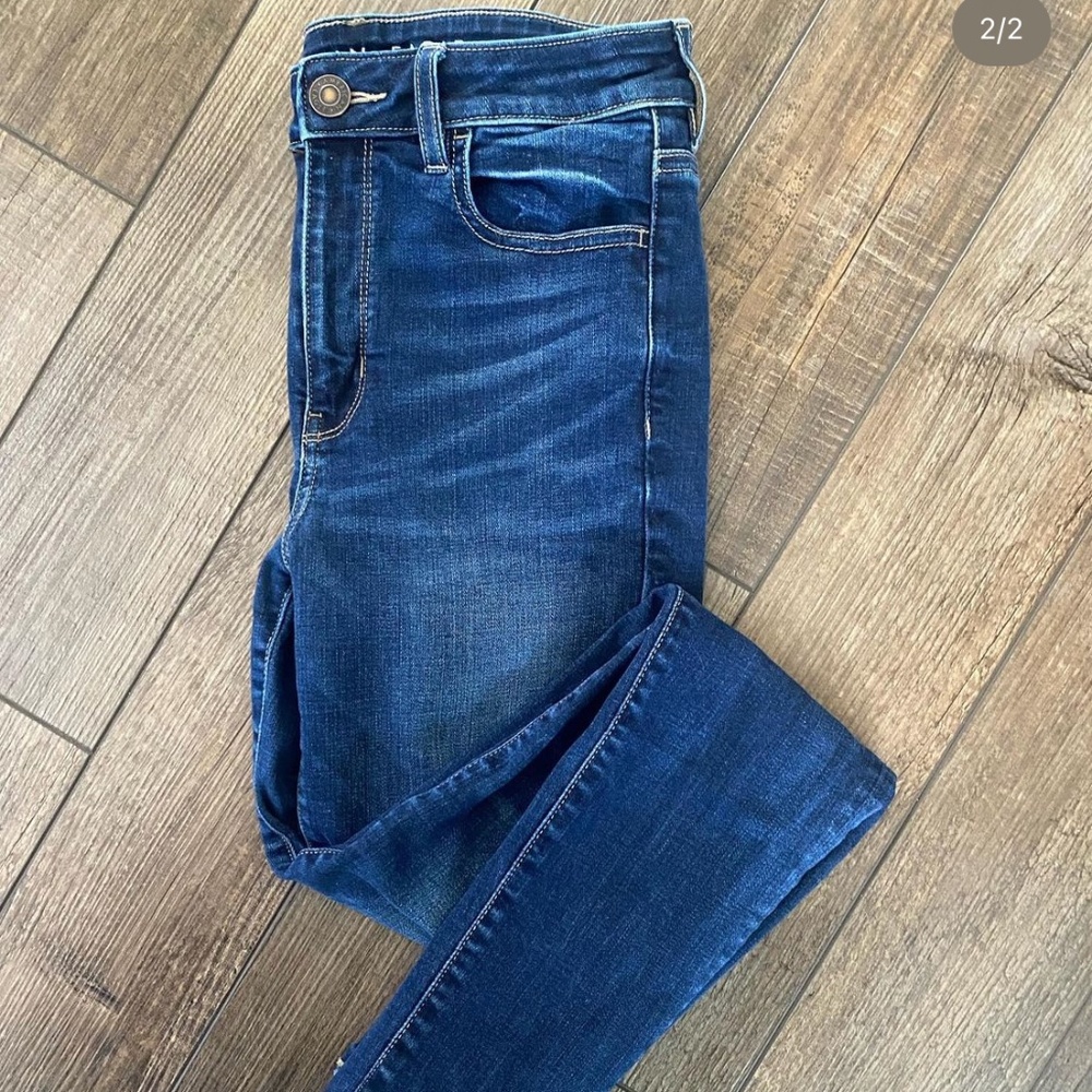 AE high rise dark wash jegging
